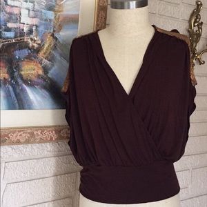 By Deep Los Angeles Lap Front Beaded Top